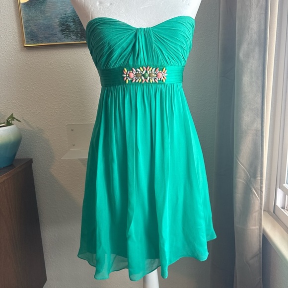 BCBGMAXAZRIA Silk Mini Babydoll Dress - Picture 1 of 9